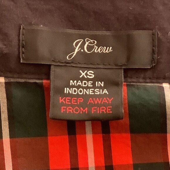 J. Crew women's pajama set shirt long pants XS buttonup plaid red black holiday - Picture 6 of 15